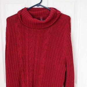 Red cowl neck sweater, 26/28